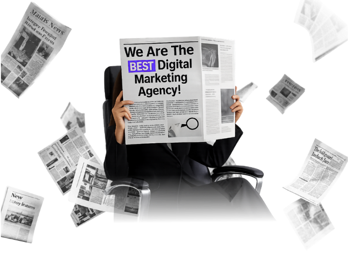 Content marketing expert holding a newspaper — Digital Advengers Dubai