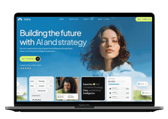 Website preview on laptop screen
