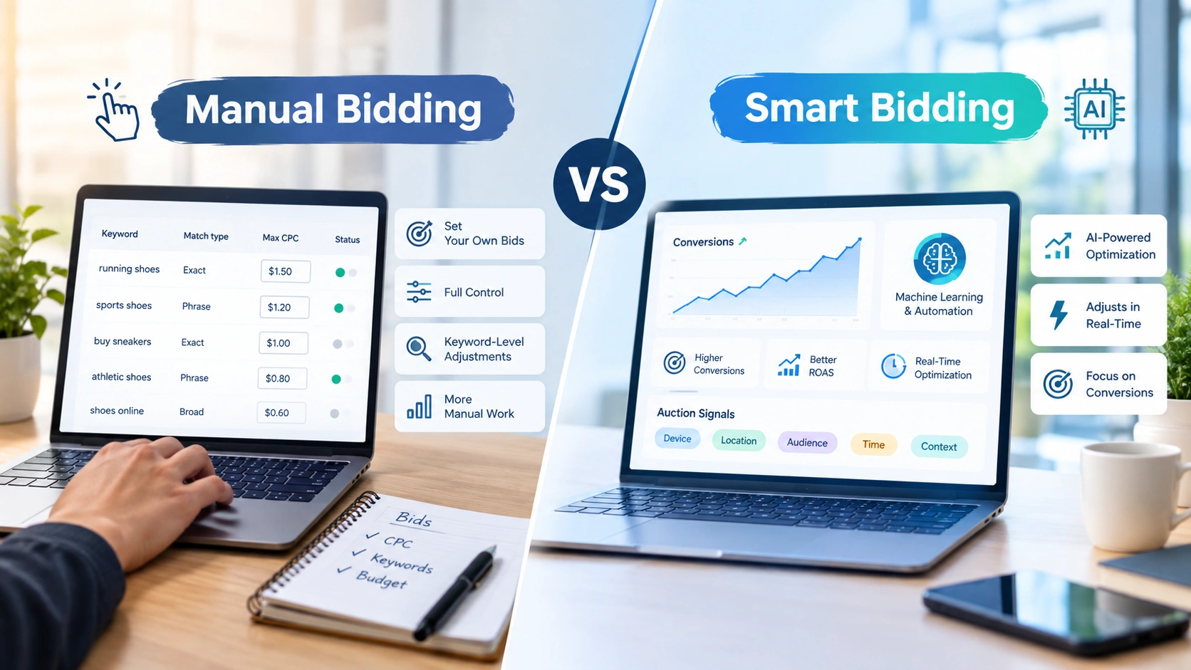 Google-Ads-Manual-Bidding-vs-Smart-Bidding-Complete-Guide